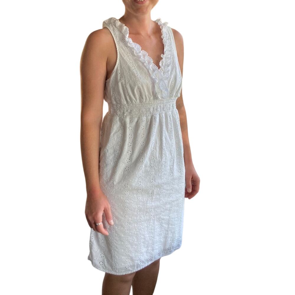 Old Navy Pullover White Eyelet Dress, Size S